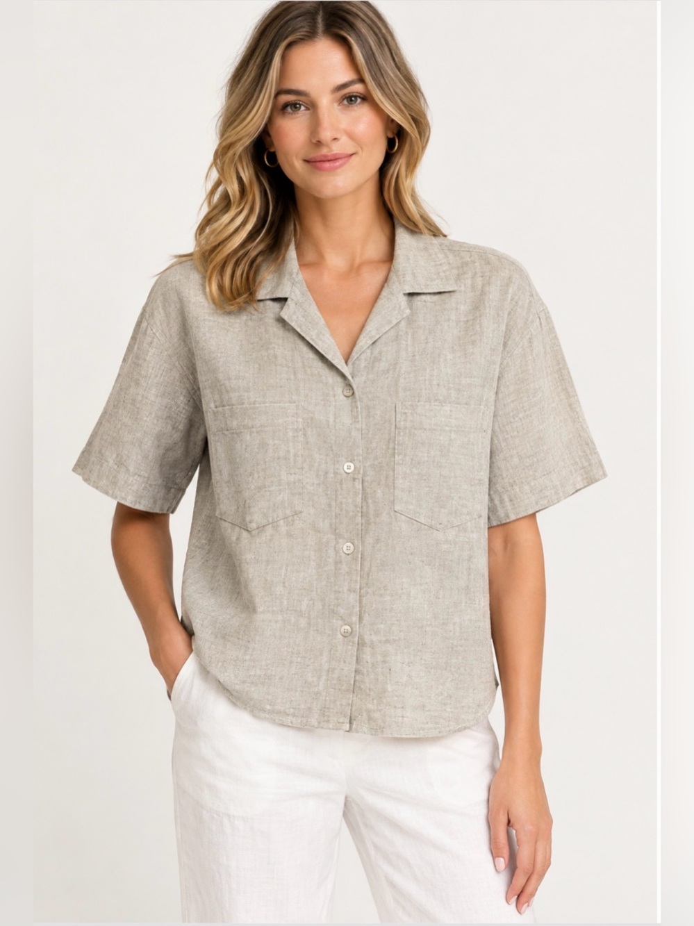 Velvet Heart Suzanne Rye Linen Button Down Shirt New XL